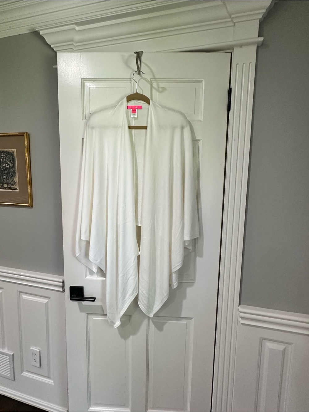 Lilly Pulitzer White Open Front Draped Wrap